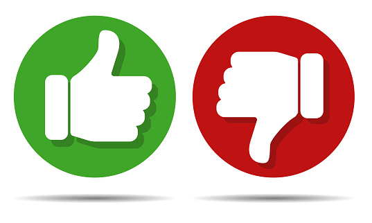 thumbs up/down clipart